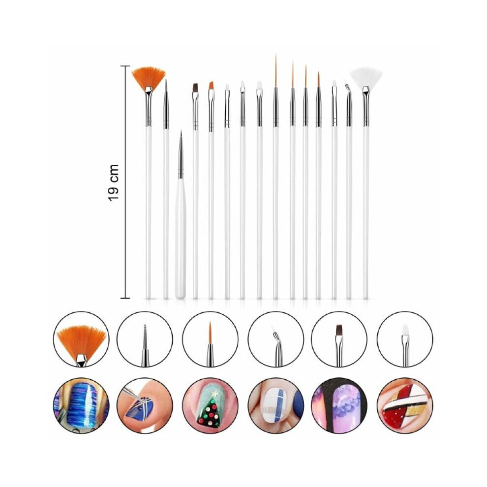 Innovative Nail Detailing Brushes, Manicure Design Kit With Makeup Brushes Cleaning Features, Fingernails Nail Dotting Tool, Alloy Xyloid Fiber,