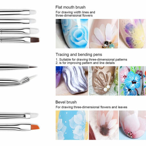 Σετ πινέλων Artisan Nail Art, υψηλής ποιότητας νάιλον τρίχα για ακριβή εφαρμογή, εύκολο 2