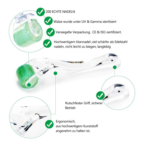Roller de microagulhas com design ergonômico, roller dérmico para promover luminosidade e melhor absorção, ideal para presentear. 2