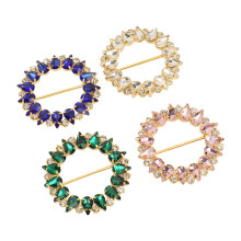 4pcs Metal Round T Shirt Clips with Rhinestones, 6cm, Multi Layer Plating