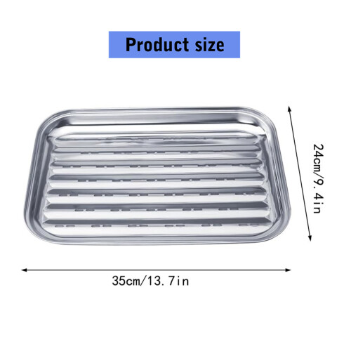Plat à rôtir perforé en acier inoxydable de qualité supérieure, 2