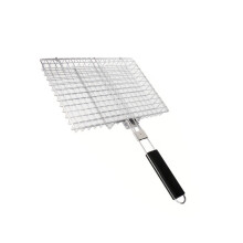 Professional Nonrust Steel BBQ Cooking Basket 32cm With Long