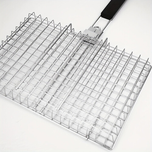 Professional Nonrust Steel BBQ Cooking Basket 32cm With Long 2