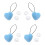 Support de couette en forme de cœur, 4 pièces, Fixation de-Bleu 1