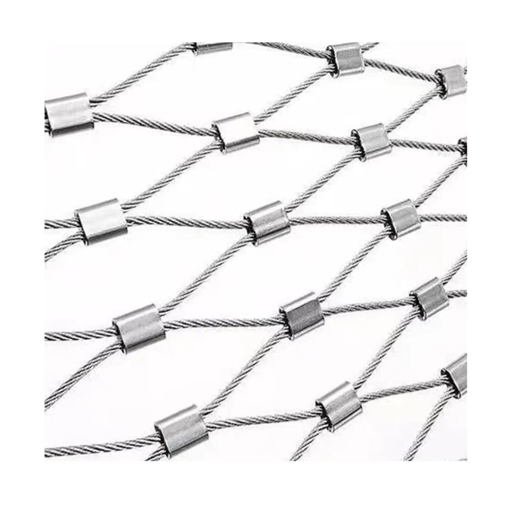 Parrot Aviary 304 Stainless Steel Rope Mesh Bird Fence Netting Reusable Protective Garden Netting Silver3.0mm 2X7.0m 9189345168338