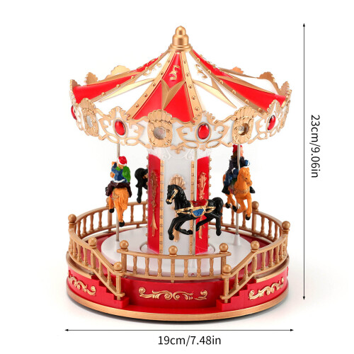 Holiday Carousels Decors Rotating Musical LED Light Ornament 2