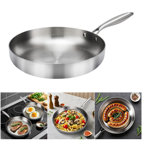 Eggs Frying Pan Nonstick Flat Bottom Uncoated Wok-22cm 1