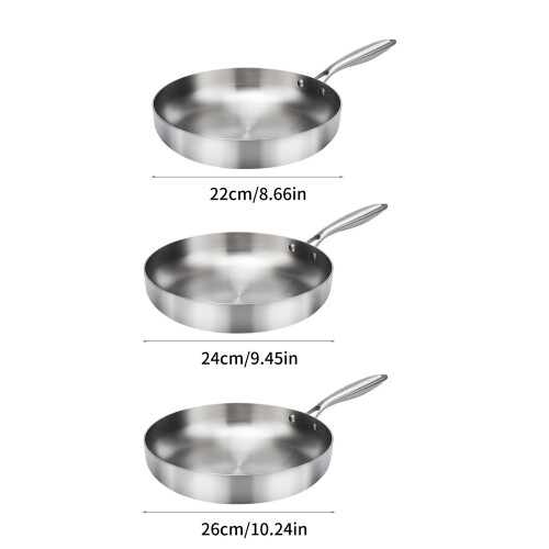 Eggs Frying Pan Nonstick Flat Bottom Uncoated Wok-22cm 2