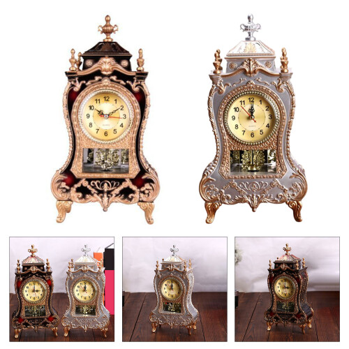 Horloge de table musicale à carillon horaire, avec-Rouge 2