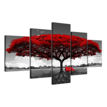 Moderne Toile Peinture Décor, Art Toile Peinture à L'huile Image Imprimer Sans Cadre, Bright colors Rich Vivid Details Clear Picture Rouge Pour