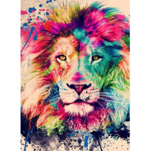 Inspire Your Inner Artist: Paint By Numbers Kit For Adult Beginners, Graffiti Lion Artwork On Pre-printed Canvas, Includes Acrylic Paints And Brush Se