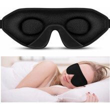 Blackout 3D Eye Masks, No Light Leakage, 22mm Adaptive Hollow Nose Bridge, Sleep Eye Mask For Women Men, Ergonomic Design, Soft Lightweight, Complete