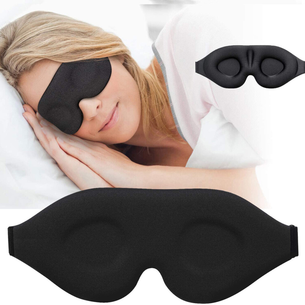 Light 3D Sleep Mask For Side Sleeper, Blocking Sleeping Eye Mask, Comfortable Memory Foam & Contoured Cup Eye Shade, Adjustable Strap For Women Me
