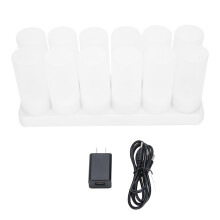 Flammenlose Teelichter, 12 Stück, LED-Flackern, wiederaufladbar mit Timerfunktion und USB-C-Ladeanschluss, sichere Dekorationsbeleuchtung für