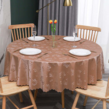 Heavy Duty Waterproof Vinyl Tablecloth Model 320, Round Tablecloth for Dining Tables, OilProof Wipeable Cover for Indoor and Outdoor