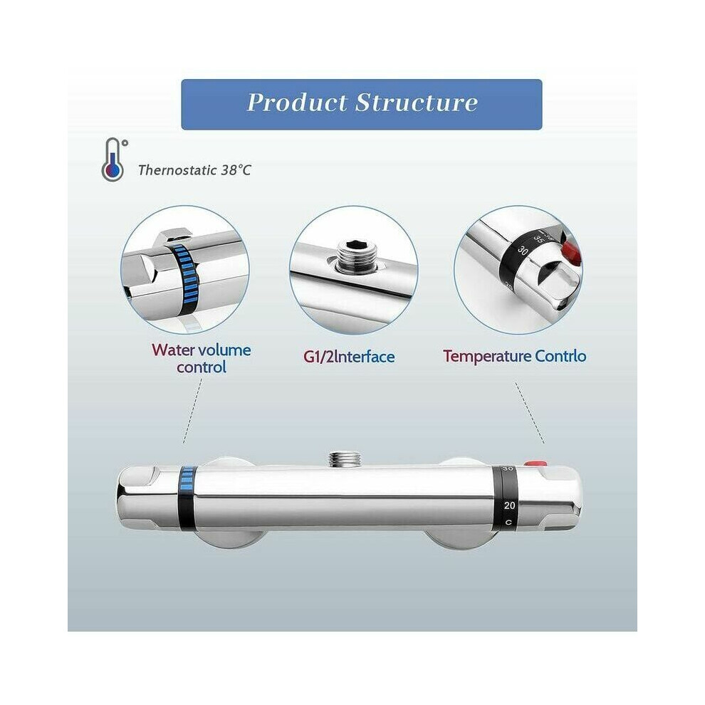 Intelligent Temperature Control Bath Mixer Tap, Thermostatic Faucet Mixing Valve For Accurate Water Regulation In Your Bathroom Or Yacht, Automatic 9128293474436