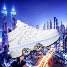 Roller Skates Unisex Beginner White Size EUR38 For Children, Students And Adults Outdoor Travel Skating