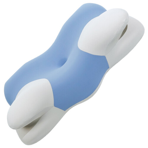 Oreiller ergonomique profilé, mousse à mémoire de forme-Bleu
