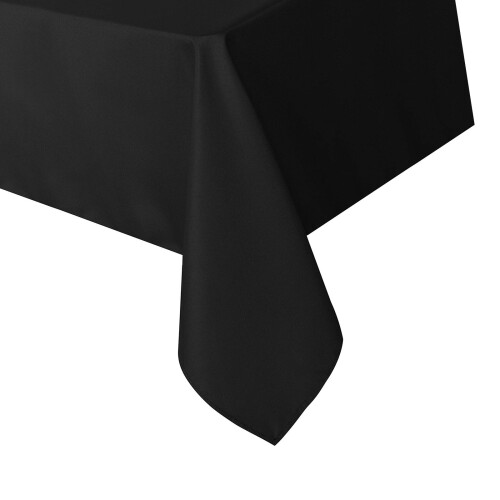 Black Rectangular Polyester Tablecloth Stains Wrinkle Resistant