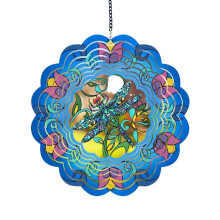 Weatherproof Iron Wind Chime Spinner Art Suitable For-qingting