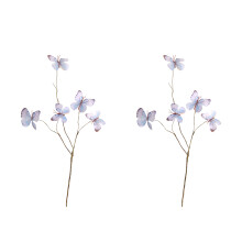 Set Of 2 Silk Butterfly Flower Stems Event-Light blue