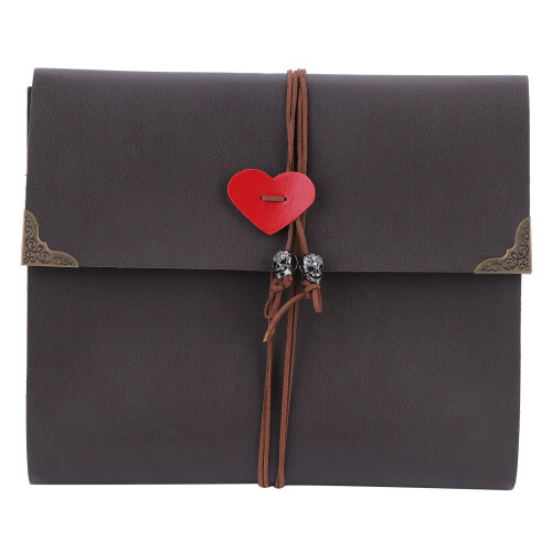 Vintage Leather Scrapbook For Creative Personalization, Customizable Closure With Strap And Durable Construction For Long-Term Storage, Refillable