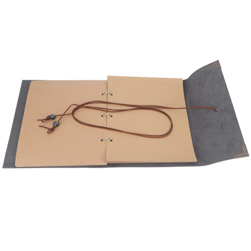 Vintage Leather Scrapbook For Creative Personalization, Customizable Closure With Strap And Durable Construction For Long-Term Storage, Refillable 2