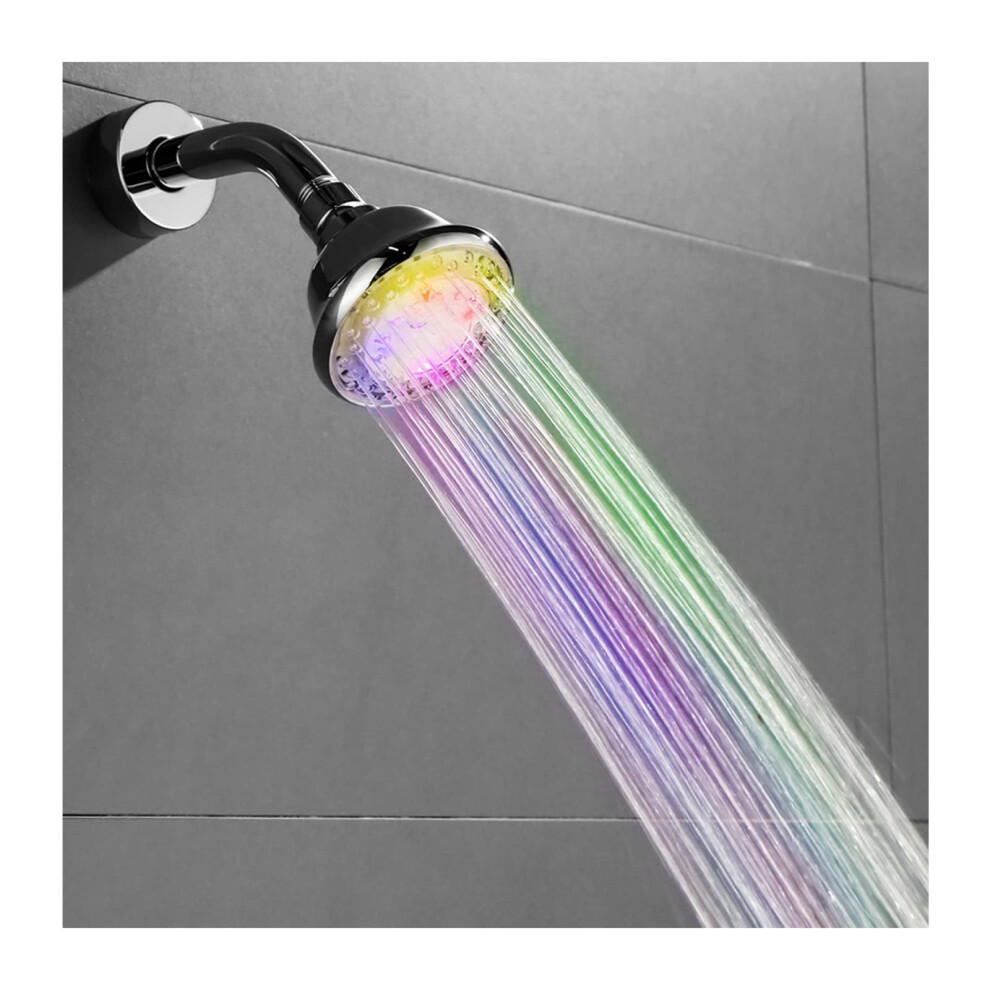 Shower Head 3Inch Led Rain Shower Head Round Rainfall 7Color Changing Leds Pressure Fixed Anticlog Nozzles 9189345170638