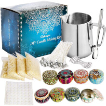DIY Candle Craft Set, Soy Wax Candle Making Kit with Lead Free Wick, Candle Making Supplies Including Natural Wax, Cotton Wicks, Fragrance, and Essent