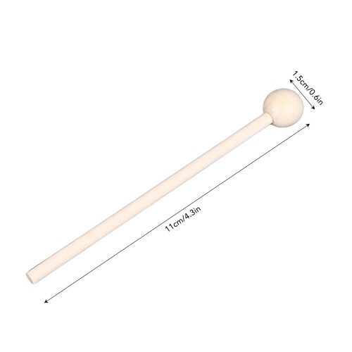 2 Pcs Solid Wood Ethereal Drumsticks, Round Head, Short Mallets 1