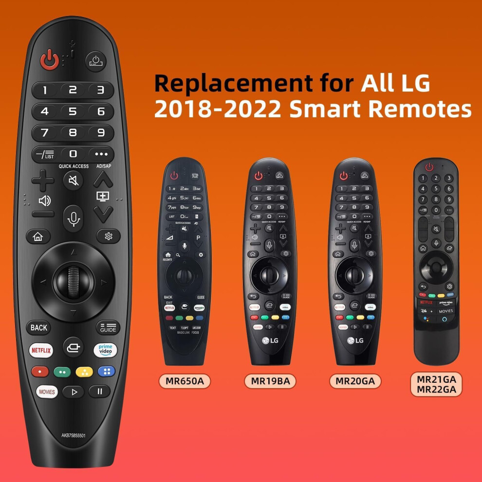 Magic Remote Control, Intuitive Wheel Control For Smart Tv Without Voice Recognition, With Pointer Function For Lg 2020 Ai Thinq Oled Smart Tv Zx Wx 9128293475198