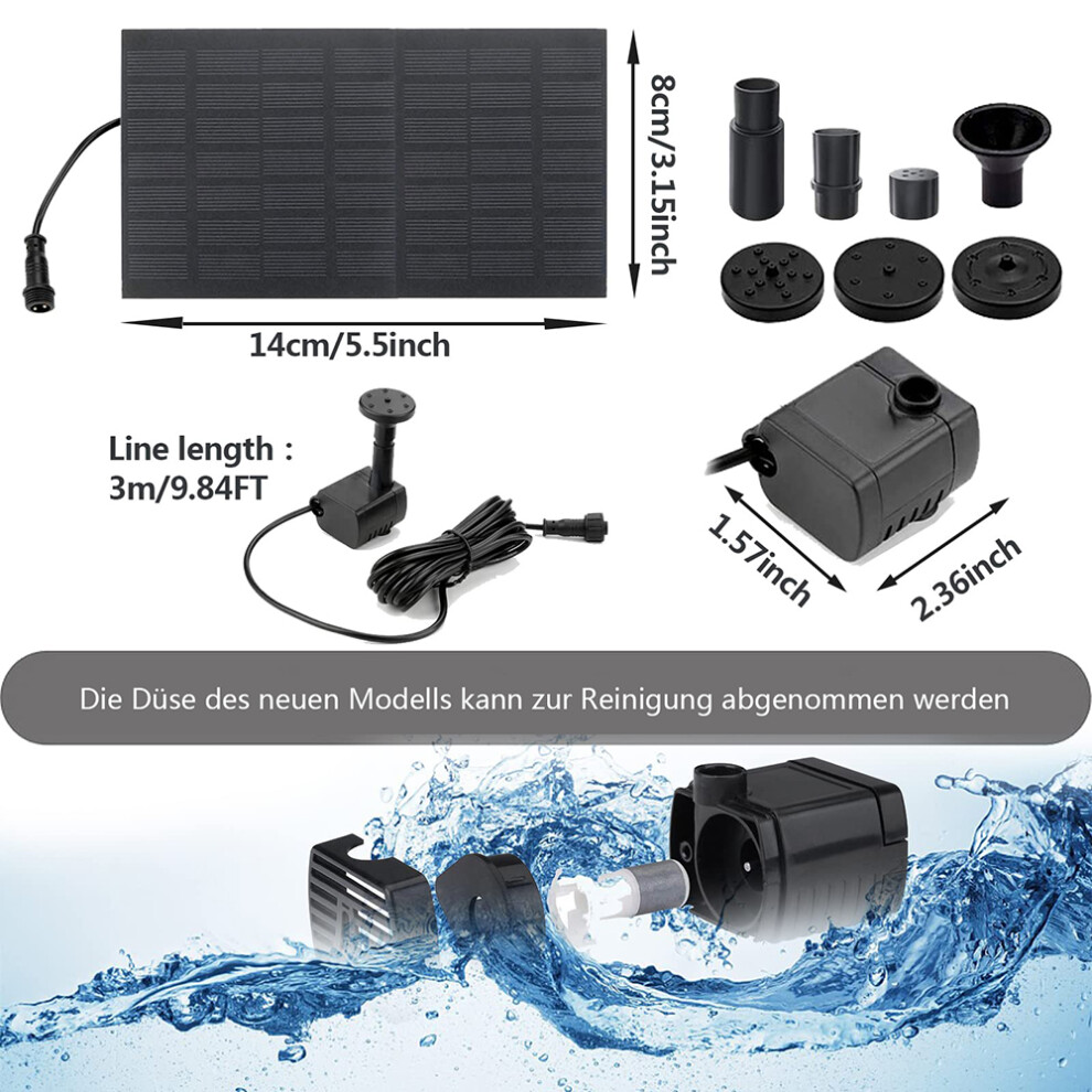 Eco-Friendly Solar Water Fountain For Gardens, 1.5W Floating Solar Powered Water Pump With Automatic Operation In Direct Sunlight, Suitable For 9128293475433