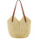 Τσάντα Tote Summer Beach Vocation, Ανθεκτική τσάντα ώμου από ψάθα με δερμάτινο περίγραμμα και 1