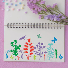 Bastelschablonen zum Malen, DIY-Dekorationen mit Blumenmustern, wiederverwendbare Schablonen, vielseitig einsetzbar für wiederholten Gebrauch bei