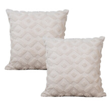 Transform Your Home With Farmhouse Cushions, Plush Wool Decorative Couch Pillows For Spring, 2-Pack, 50x50cm, White, Bohemian Style Pillowcases, Soft