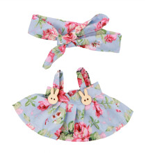 Tenue de poupée à motif floral, nœud papillon et jupe pour-2189