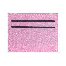Organisateur multi-poches en cuir PU imprimé-rose pailleté