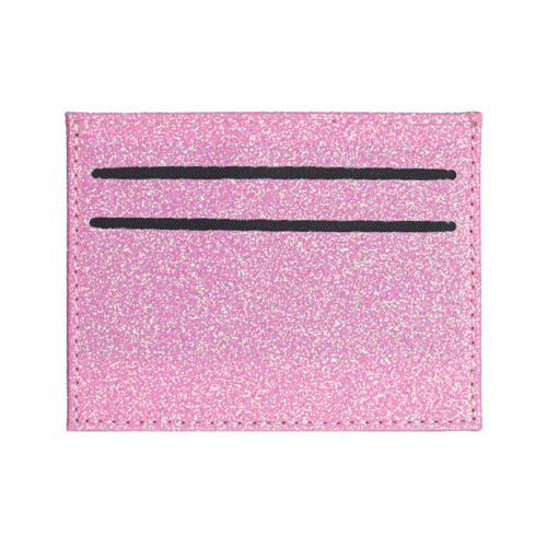 Practical PU Leather Card Holder Snake Pattern-glitter pink