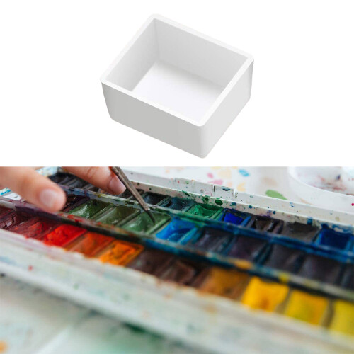 50Pcs Watercolor Paint Pans Empty Half Pan Paint Storage-3.2ml 1