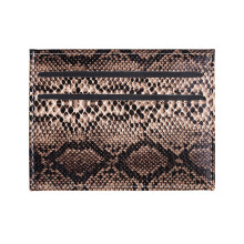 Fashionable Snake Pattern Card Wallet PU Card Holder-coffee