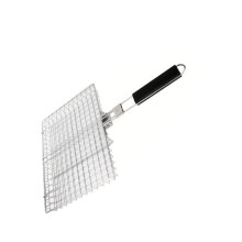 Professional Nonrust Steel BBQ Cooking Basket 32cm With Long