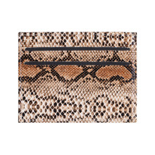 Fashionable Snake Pattern Card Wallet PU Cards Holder-brown