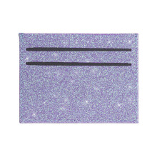Snake Print PU Leather Slim Card Holder Multi-glitter purple