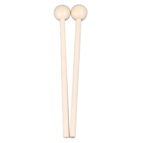 2 Pcs Solid Wood Ethereal Drumsticks with Round Heads for Hand Pan Drums 2