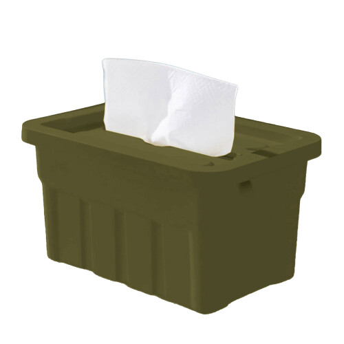 Retro Industrial Desktop Tissue Box Holder With Spring-Green