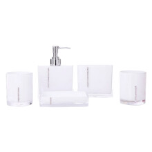 Complete 5 Piece Bathroom Organizers Set Acrylic-White