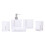 Complete 5 Piece Bathroom Organizers Set Acrylic-White 1