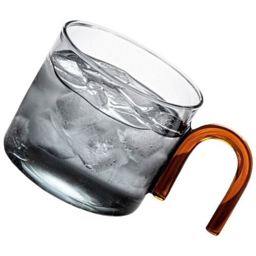 300ml Single Layer Glass Espresso Mug Drinkware with-Light Grey