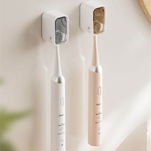Support mural pour brosse à dents à coller,-Gris translucide 2
