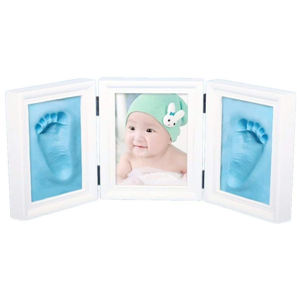 Cast Impression Kit, Non-toxic Clay, Fingerprint Picture Frame for Baby's First Prints, Customizable Keepsake with Mold Hand and Footprint Kit,